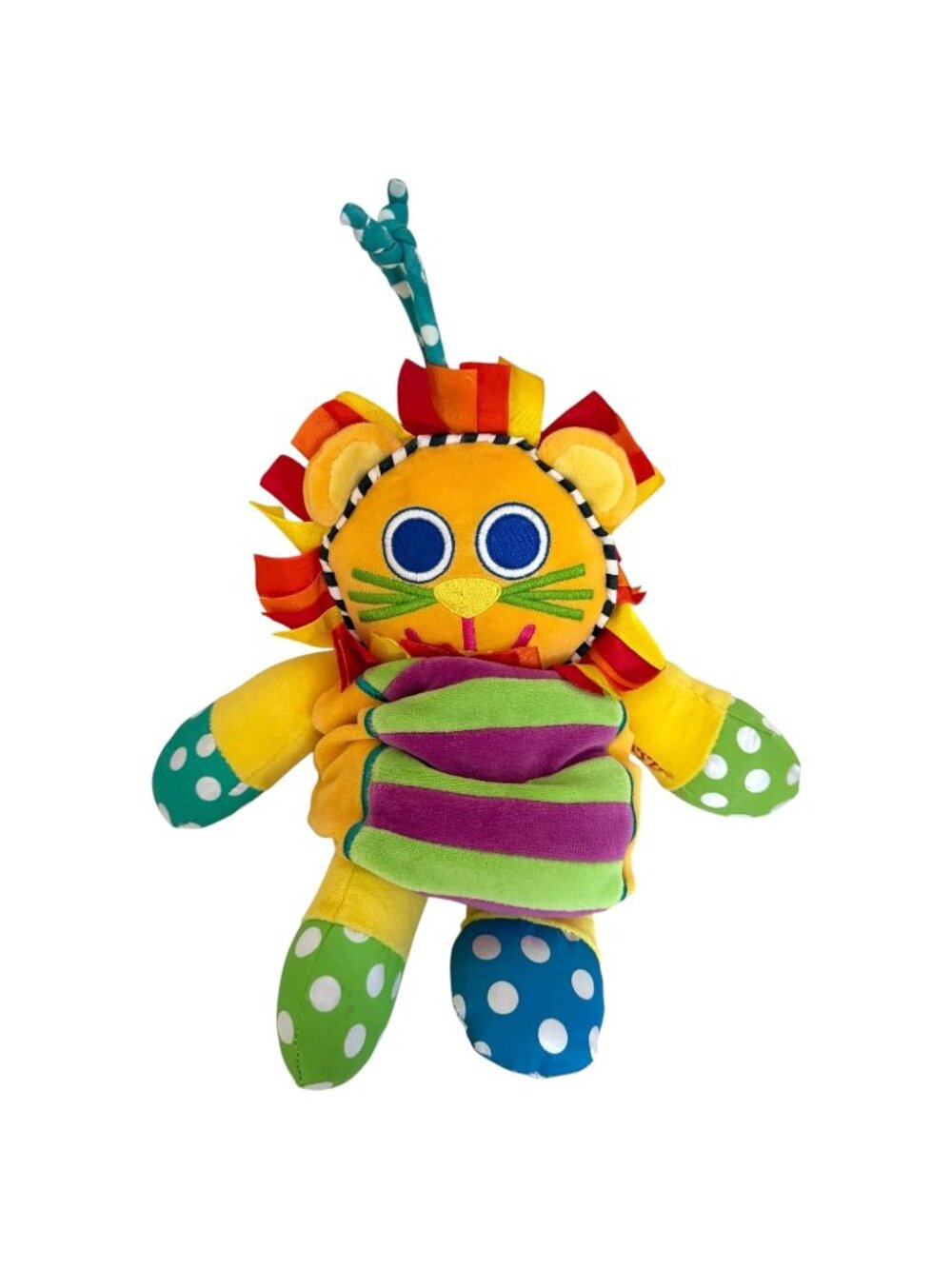 Sassy Toys Plush Lion Musical Sensory Tags Bright Colors Baby Toddler